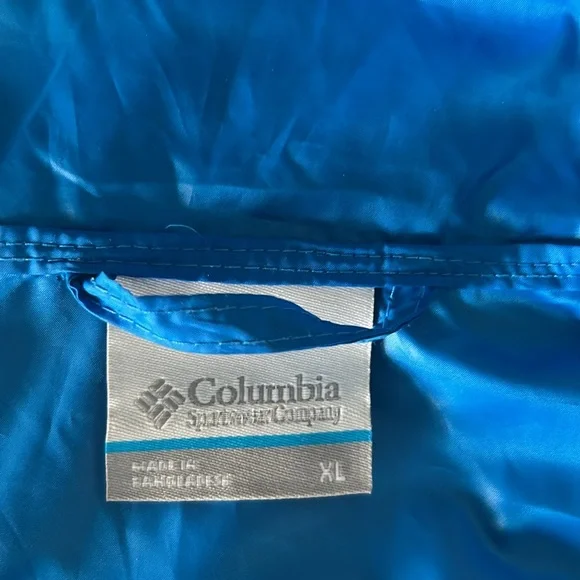 NWOT Columbia Men's Jacket Center Ridge Windbreaker Hooded Size XL Blue/Navy - Picture 12 of 13